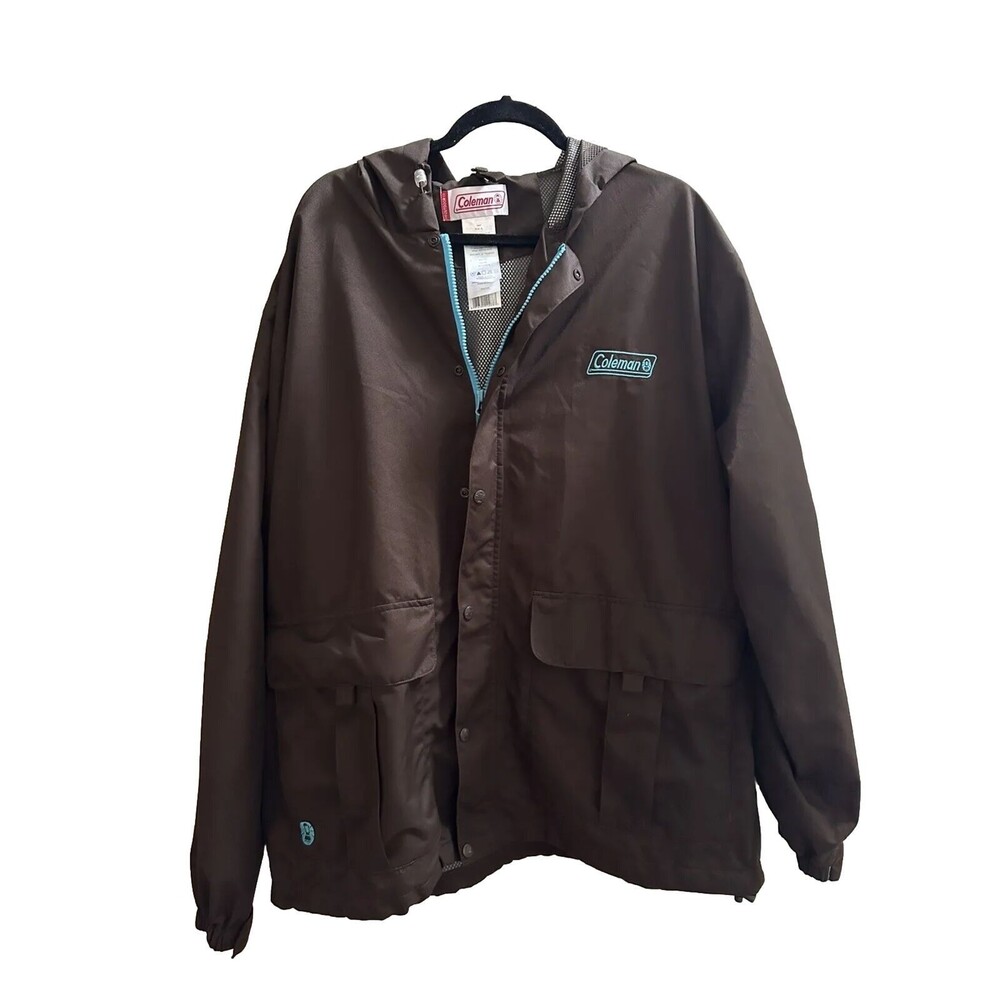 Coleman Hooded Camping Jacket Brown XL EXCELLENT CONDITION